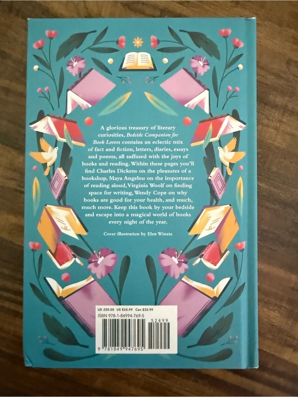 Bedside Companion for Book Lovers - Teal Floral Hardcover